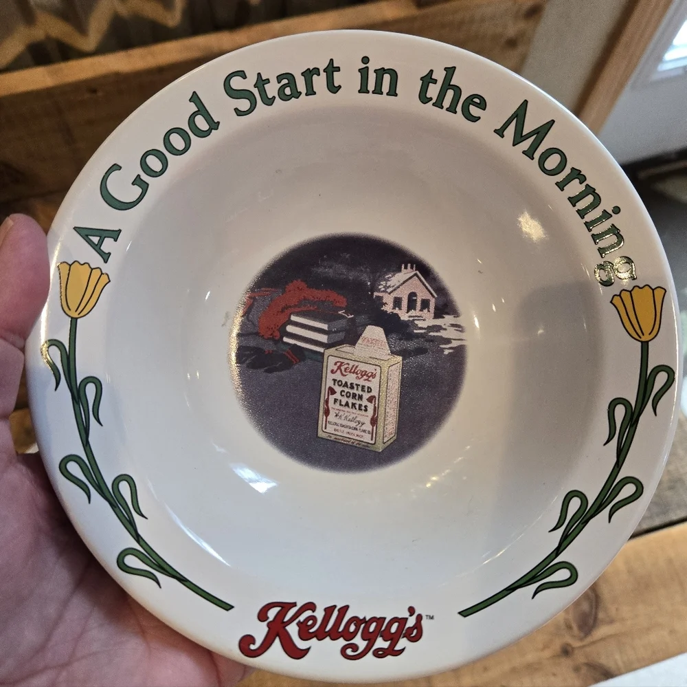Vtg '96 Kelloggs Cereal Bowls Set Of 4 Collectible Stoneware